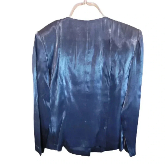 Positive Attitude Petite Shiny grey 2 piece set jacket and skirt - Picture 2 of 12